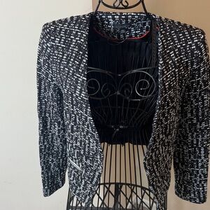TOPSHOP Black and White Tweed Jacket
